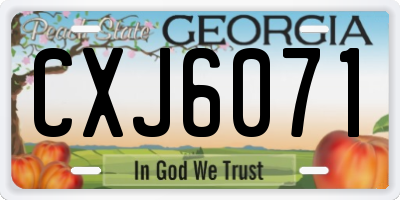 GA license plate CXJ6071