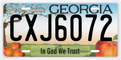 GA license plate CXJ6072