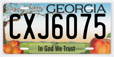 GA license plate CXJ6075