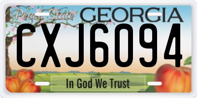 GA license plate CXJ6094