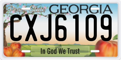 GA license plate CXJ6109