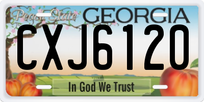 GA license plate CXJ6120