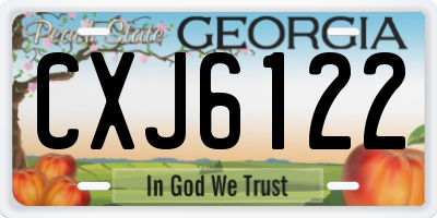 GA license plate CXJ6122