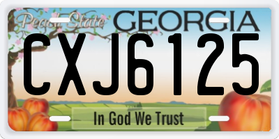 GA license plate CXJ6125