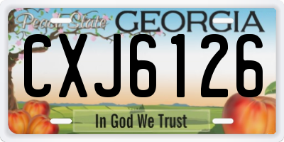GA license plate CXJ6126