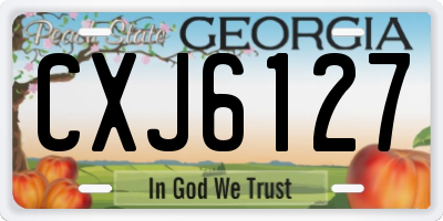GA license plate CXJ6127