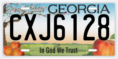 GA license plate CXJ6128