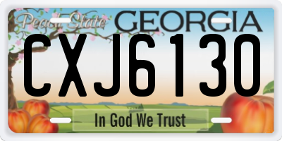 GA license plate CXJ6130
