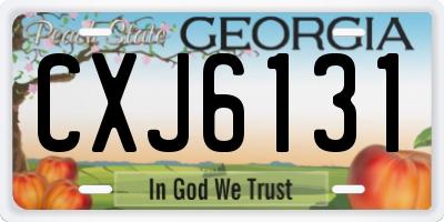 GA license plate CXJ6131