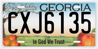 GA license plate CXJ6135
