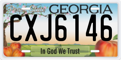 GA license plate CXJ6146