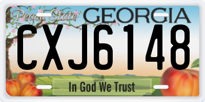GA license plate CXJ6148
