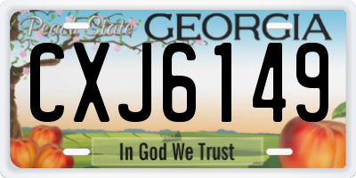 GA license plate CXJ6149