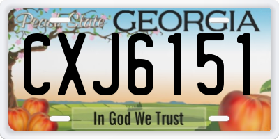 GA license plate CXJ6151