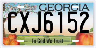 GA license plate CXJ6152