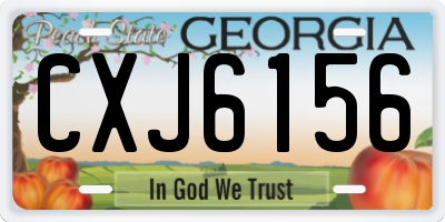 GA license plate CXJ6156