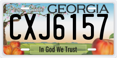 GA license plate CXJ6157