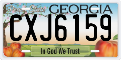 GA license plate CXJ6159