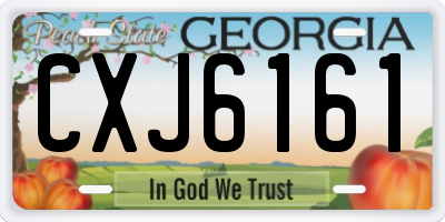 GA license plate CXJ6161