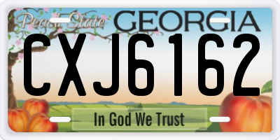 GA license plate CXJ6162
