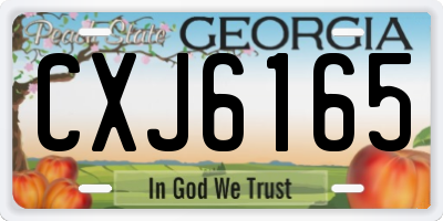 GA license plate CXJ6165