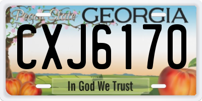 GA license plate CXJ6170