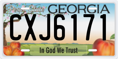 GA license plate CXJ6171