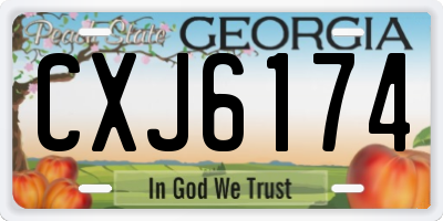 GA license plate CXJ6174