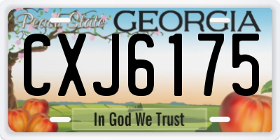 GA license plate CXJ6175