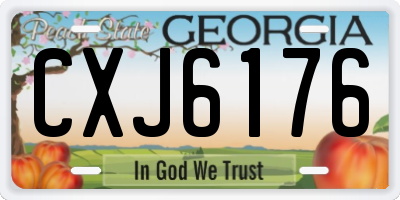 GA license plate CXJ6176