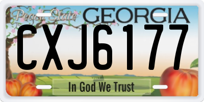GA license plate CXJ6177