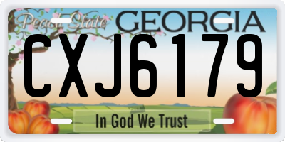 GA license plate CXJ6179