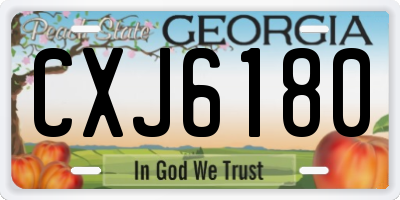 GA license plate CXJ6180