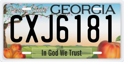 GA license plate CXJ6181