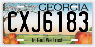 GA license plate CXJ6183