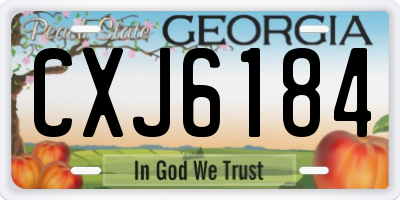 GA license plate CXJ6184