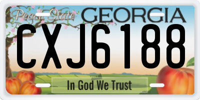 GA license plate CXJ6188