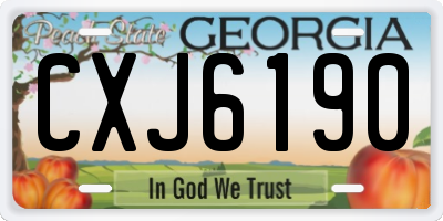 GA license plate CXJ6190