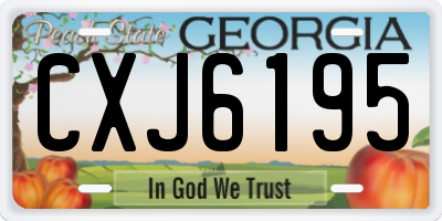 GA license plate CXJ6195