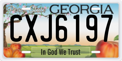 GA license plate CXJ6197
