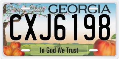 GA license plate CXJ6198