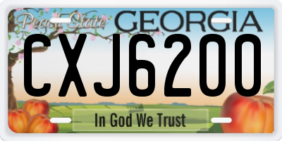 GA license plate CXJ6200