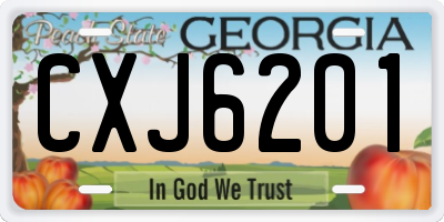 GA license plate CXJ6201