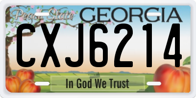 GA license plate CXJ6214