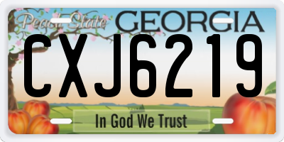 GA license plate CXJ6219