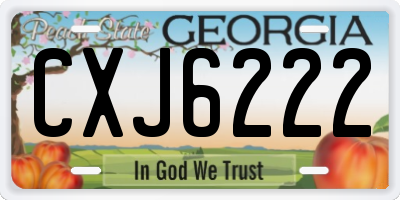 GA license plate CXJ6222