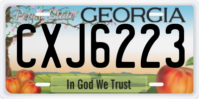 GA license plate CXJ6223