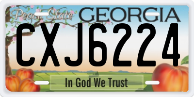 GA license plate CXJ6224