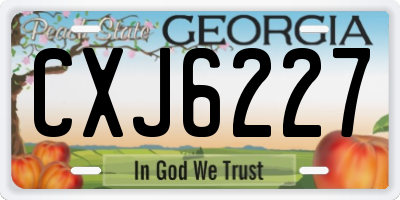 GA license plate CXJ6227