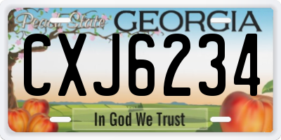 GA license plate CXJ6234